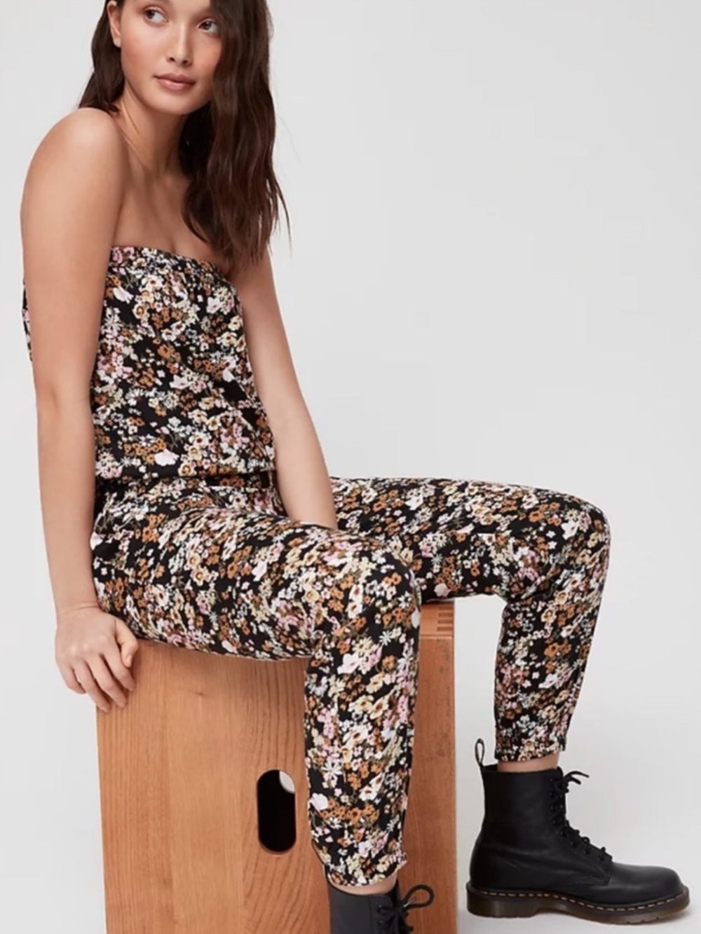 Aritzia Sunday Best Floral Strapless Jumpsuit